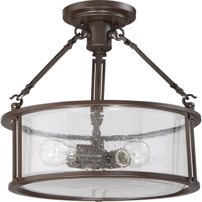 Quoizel BCN1716WT Three Light Semi-Flush Mount, Western Bronze
