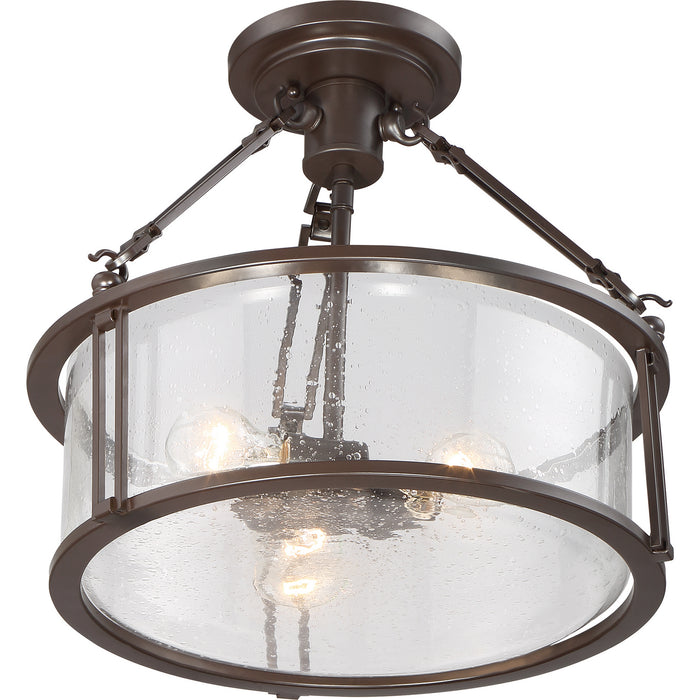 Quoizel BCN1716WT Three Light Semi-Flush Mount, Western Bronze
