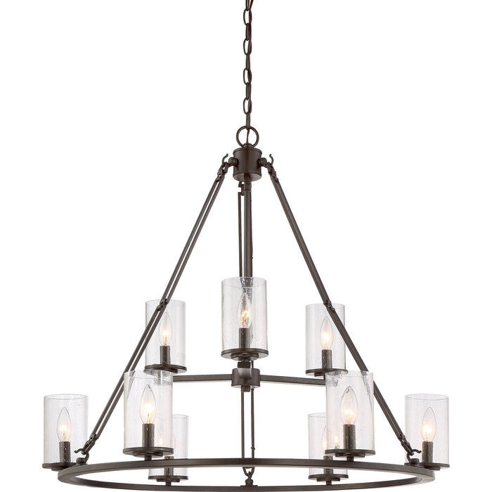 Quoizel BCN5009WT Nine Light Chandelier, Western Bronze