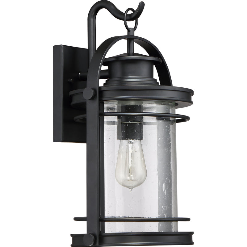 Quoizel BKR8410K One Light Outdoor Wall Lantern, Mystic Black