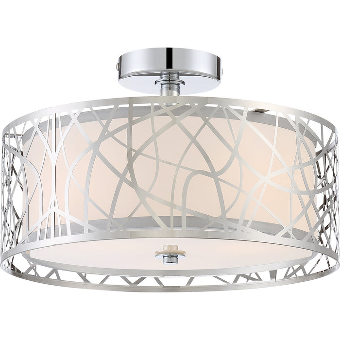 Quoizel PCAE1715C Three Light Semi-Flush Mount, Polished Chrome