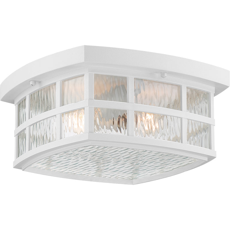 Quoizel SNN1612W Two Light Outdoor Flush Mount, Matte White
