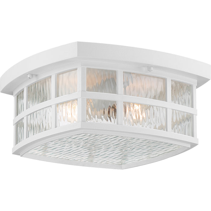 Quoizel SNN1612W Two Light Outdoor Flush Mount, Matte White