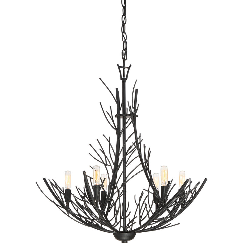 Quoizel THL5006MK Six Light Chandelier, Marcado Black