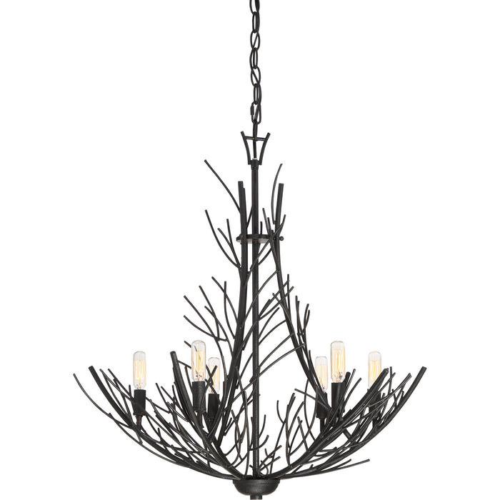 Quoizel THL5006MK Six Light Chandelier, Marcado Black