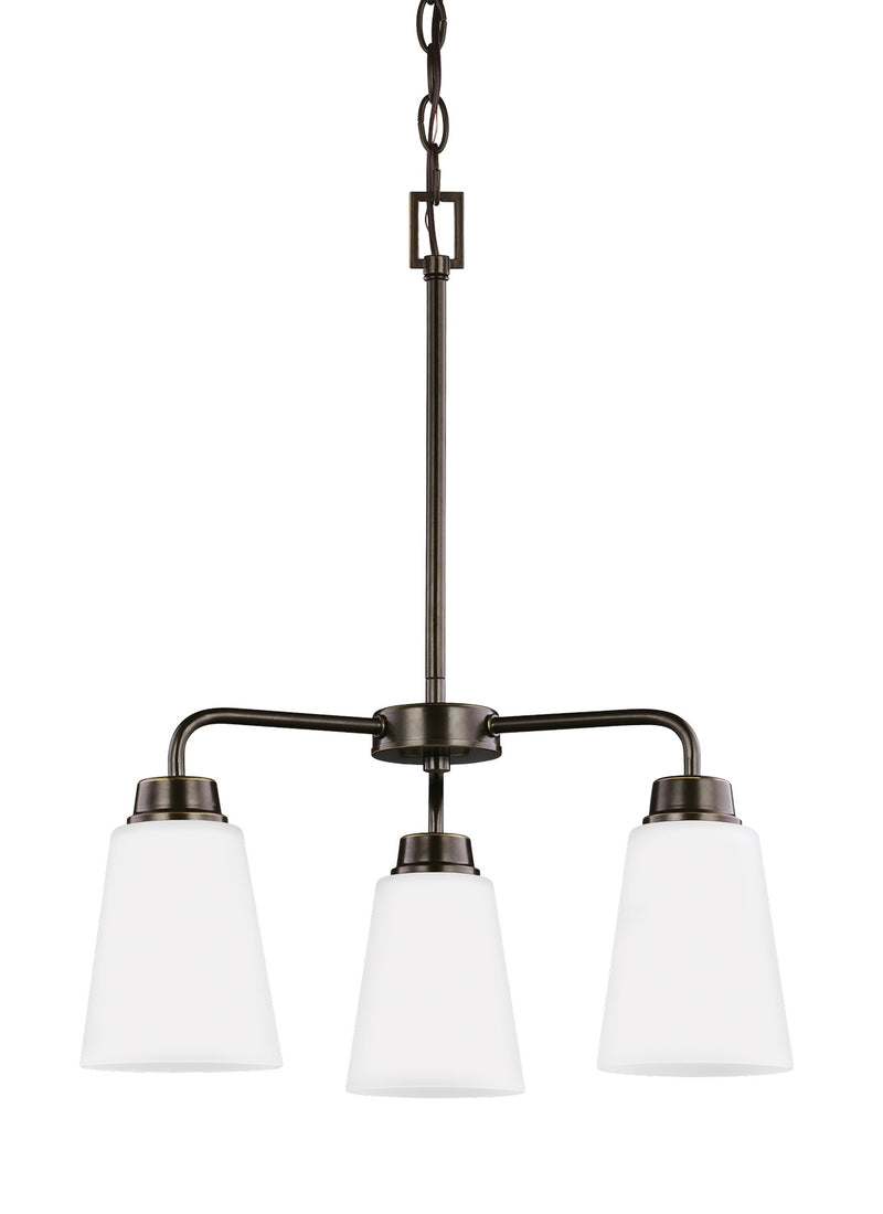 Generation Lighting 3115203-710 Three Light Chandelier, Bronze