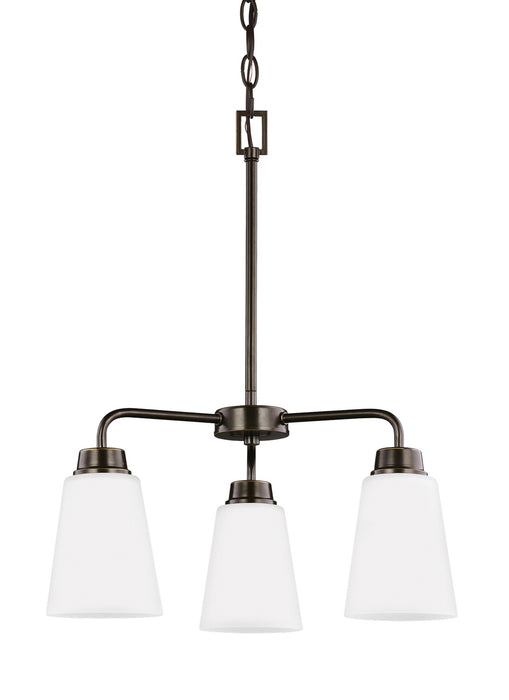 Generation Lighting 3115203-710 Three Light Chandelier, Bronze