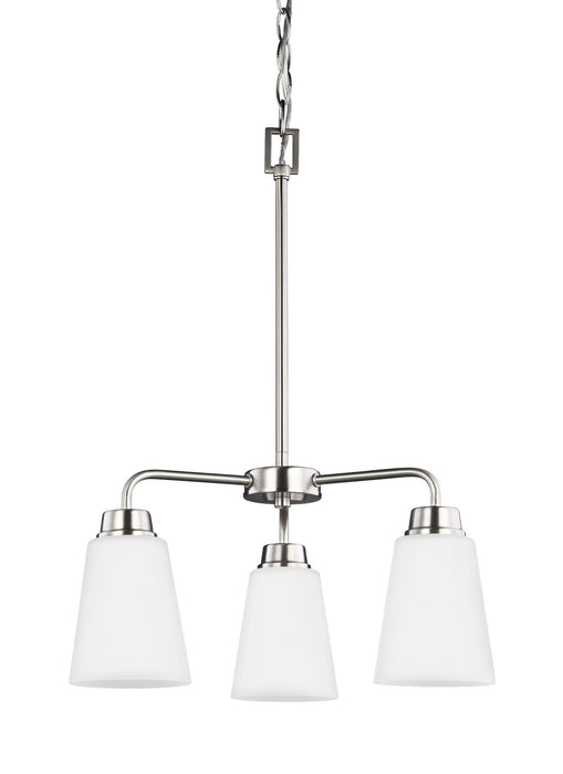 Generation Lighting 3115203-962 Three Light Chandelier, Brushed Nickel