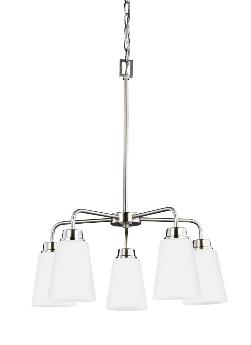 Generation Lighting 3115205-962 Five Light Chandelier, Brushed Nickel