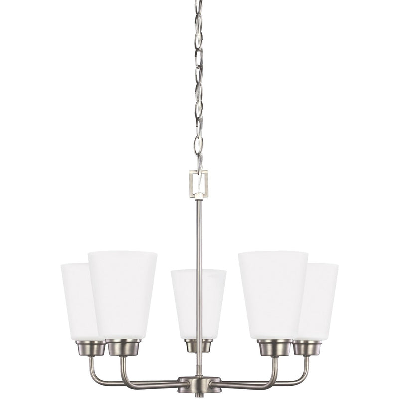 Generation Lighting 3115205-962 Five Light Chandelier, Brushed Nickel