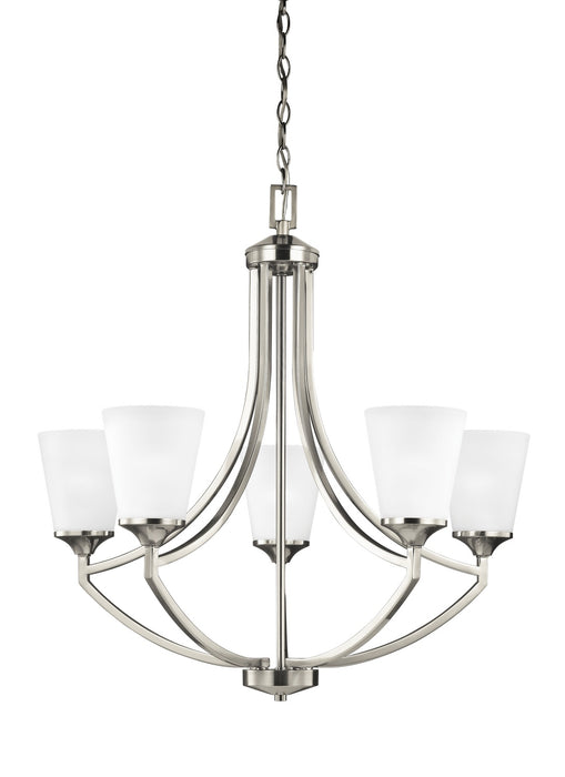 Generation Lighting 3124505-962 Five Light Chandelier, Brushed Nickel