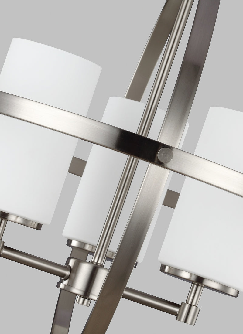 Generation Lighting 3124603-962 Three Light Chandelier, Brushed Nickel