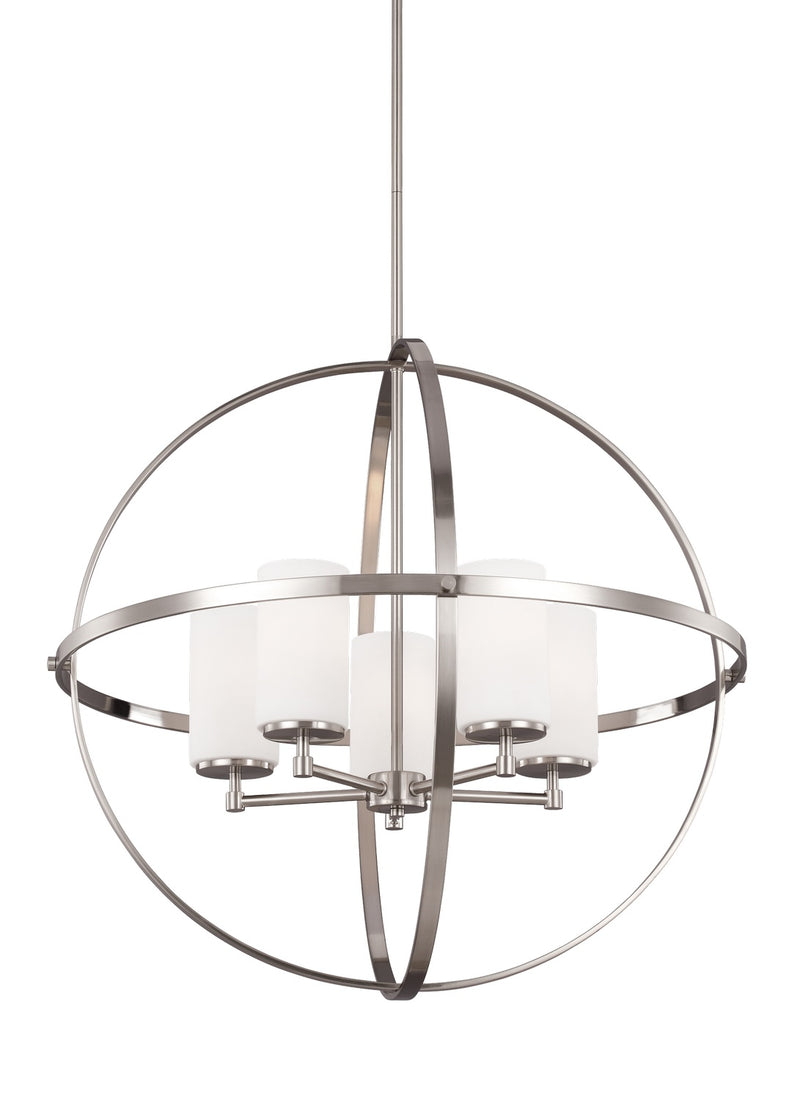 Generation Lighting 3124605-962 Five Light Chandelier, Brushed Nickel