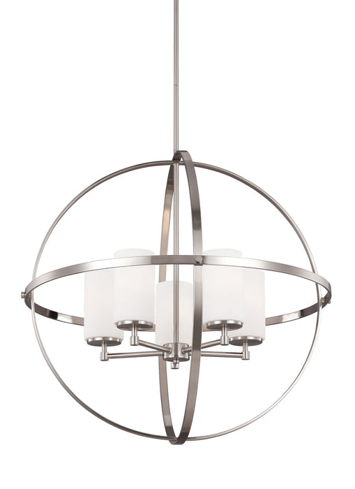 Generation Lighting 3124605-962 Five Light Chandelier, Brushed Nickel