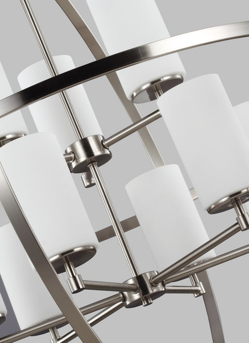 Generation Lighting 3124609-962 Nine Light Chandelier, Brushed Nickel