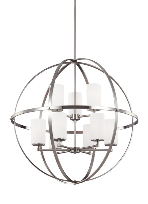 Generation Lighting 3124609-962 Nine Light Chandelier, Brushed Nickel