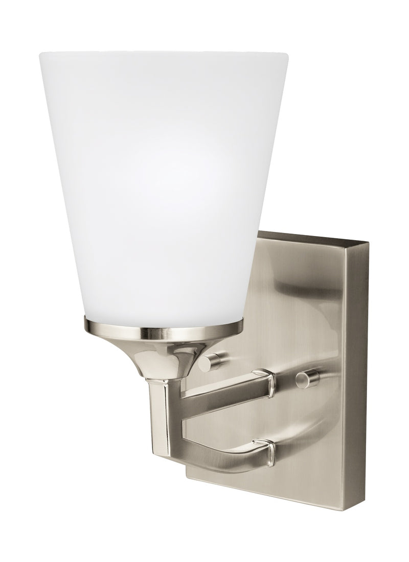 Generation Lighting 4124501-962 One Light Wall / Bath Sconce, Brushed Nickel
