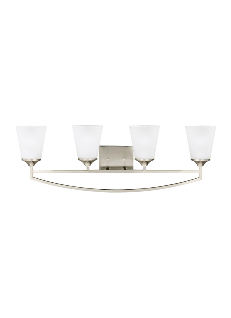 Generation Lighting 4424504-962 Four Light Wall / Bath, Brushed Nickel