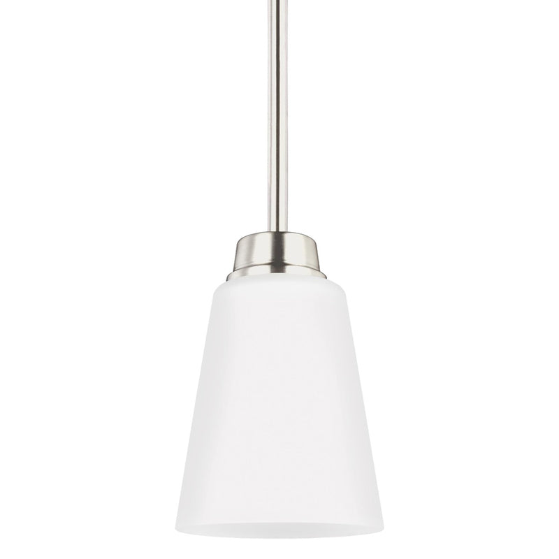 Generation Lighting 6115201-962 One Light Mini-Pendant, Brushed Nickel