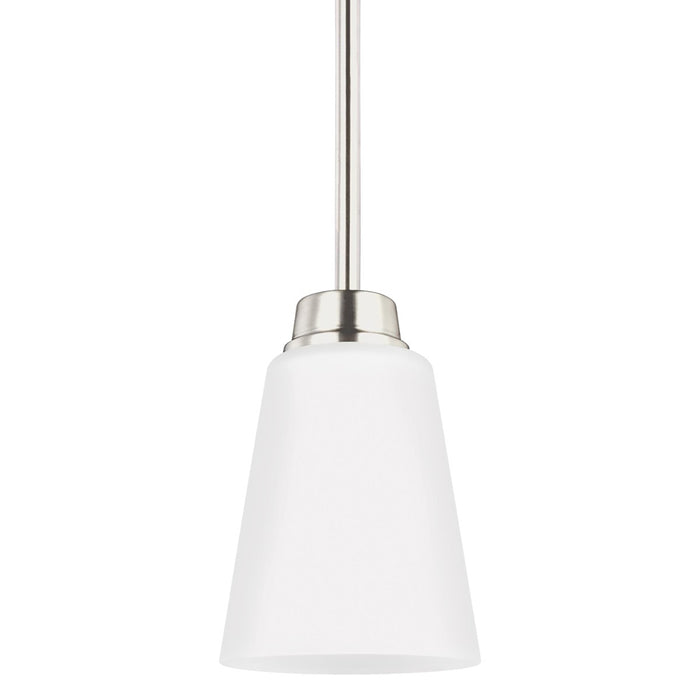 Generation Lighting 6115201-962 One Light Mini-Pendant, Brushed Nickel