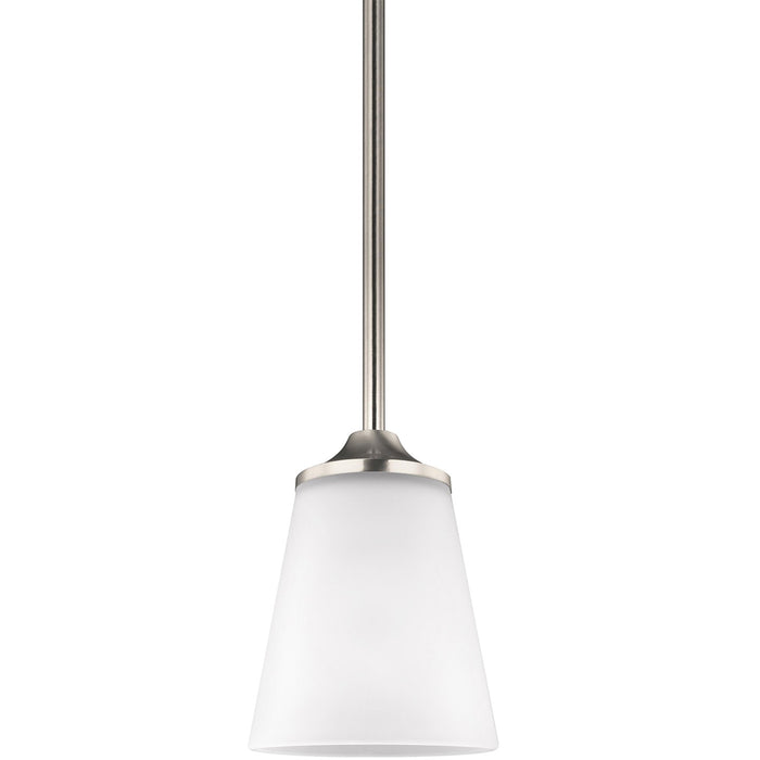 Generation Lighting 6124501-962 One Light Mini-Pendant, Brushed Nickel