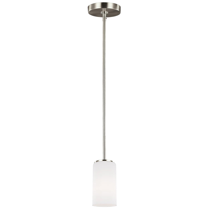 Generation Lighting 6124601-962 One Light Mini-Pendant, Brushed Nickel