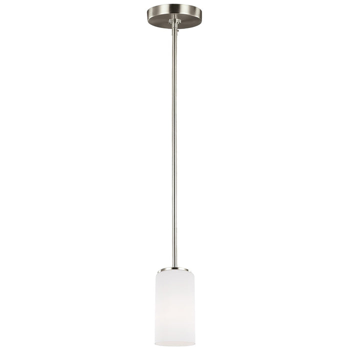 Generation Lighting 6124601-962 One Light Mini-Pendant, Brushed Nickel