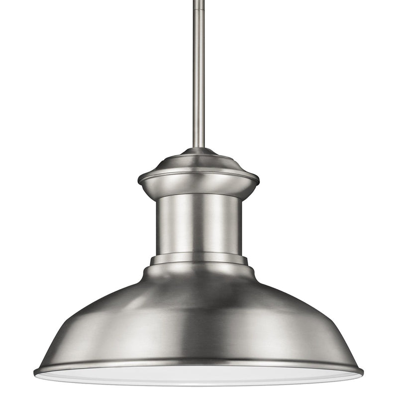 Generation Lighting 6247701-04 One Light Outdoor Pendant, Satin Aluminum