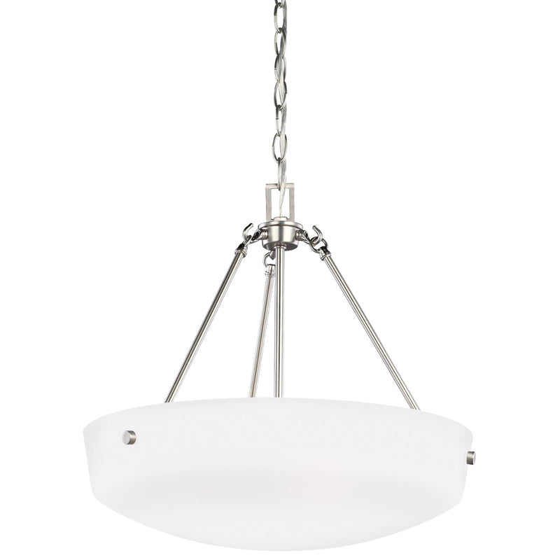 Generation Lighting 6615203-962 Three Light Pendant, Brushed Nickel