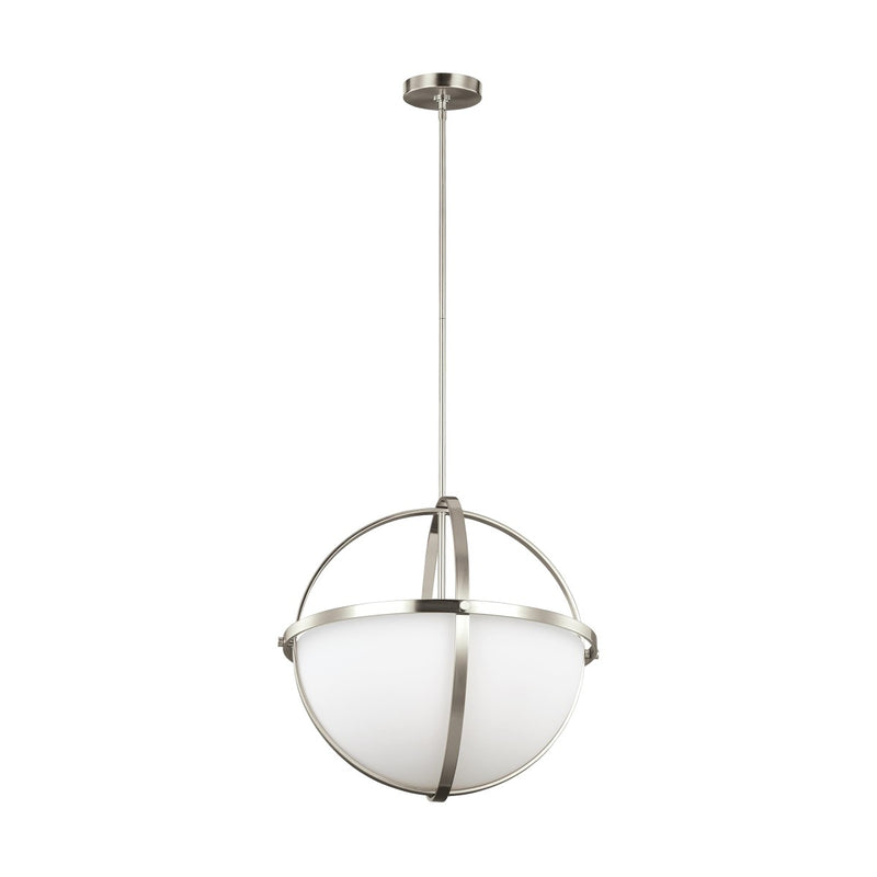 Generation Lighting 6624603-962 Three Light Pendant, Brushed Nickel