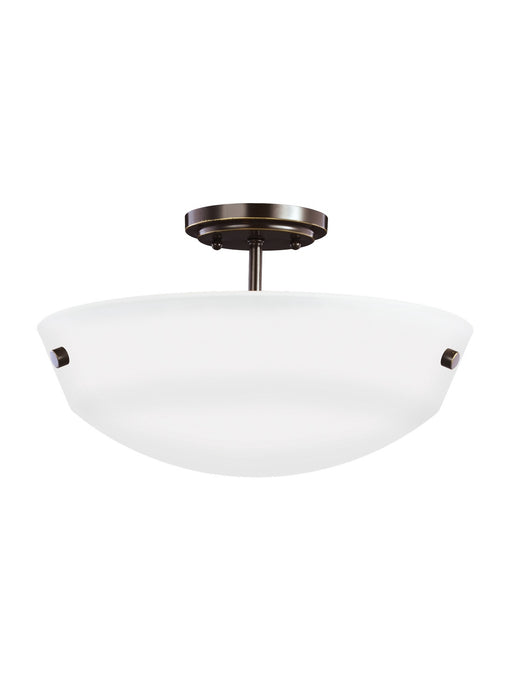 Generation Lighting 7715202-710 Two Light Semi-Flush Convertible Pendant, Bronze