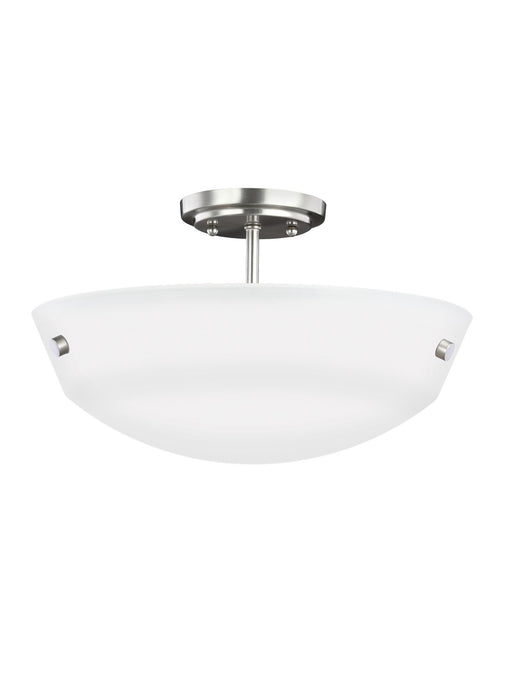 Generation Lighting 7715202-962 Two Light Semi-Flush Convertible Pendant, Brushed Nickel