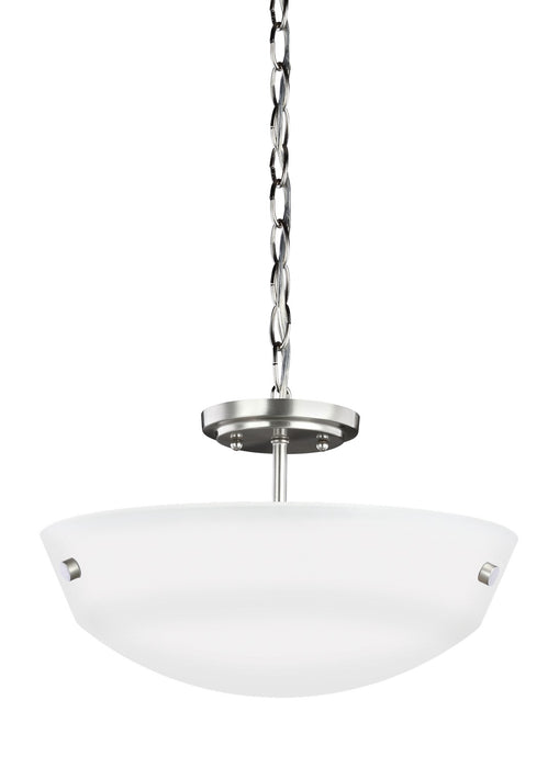 Generation Lighting 7715202-962 Two Light Semi-Flush Convertible Pendant, Brushed Nickel