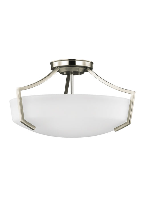 Generation Lighting 7724503-962 Three Light Semi-Flush Convertible Pendant, Brushed Nickel