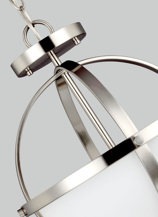 Generation Lighting 7724602-962 Two Light Semi-Flush Convertible Pendant, Brushed Nickel