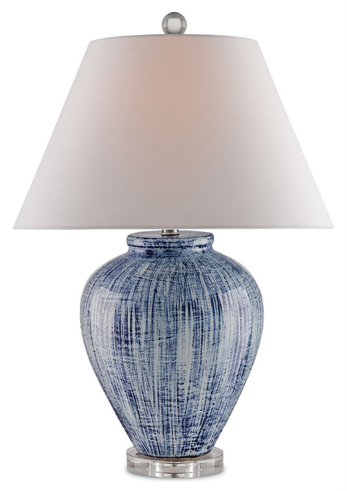 Currey and Company 6224 One Light Table Lamp, Blue/White