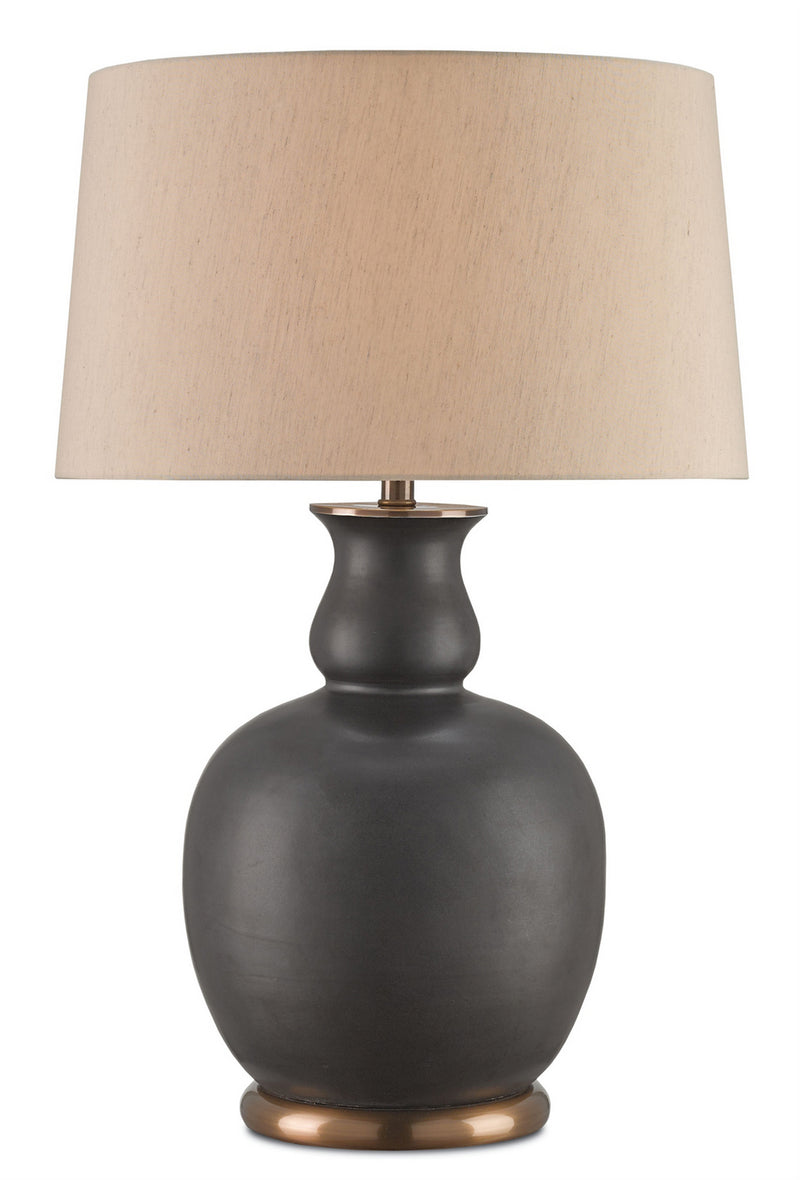 Currey and Company 6244 One Light Table Lamp, Matte Black/Antique Brass