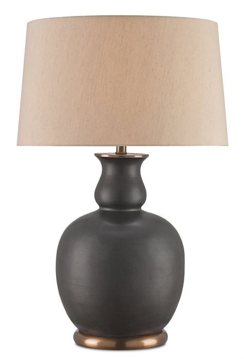 Currey and Company 6244 One Light Table Lamp, Matte Black/Antique Brass