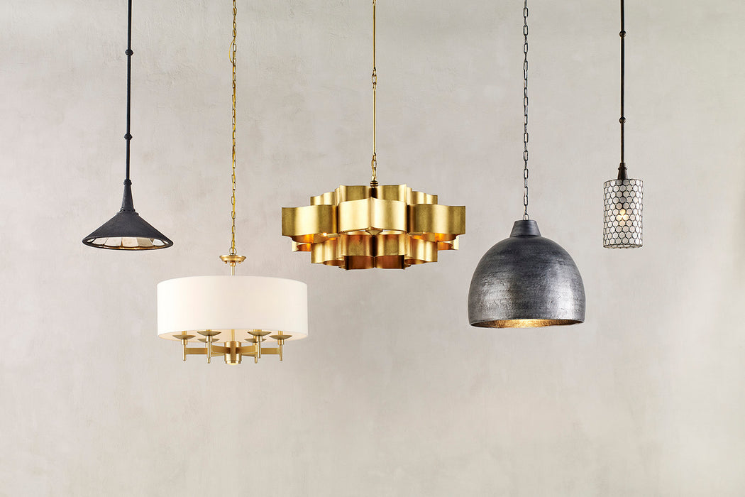 Currey and Company 9299 Seven Light Chandelier, Antique Brass