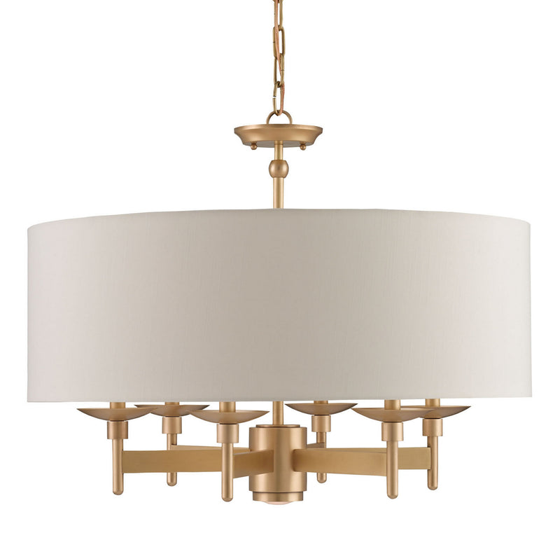 Currey and Company 9299 Seven Light Chandelier, Antique Brass