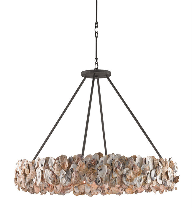 Currey and Company 9672 Eight Light Chandelier, Textured Bronze/Natural