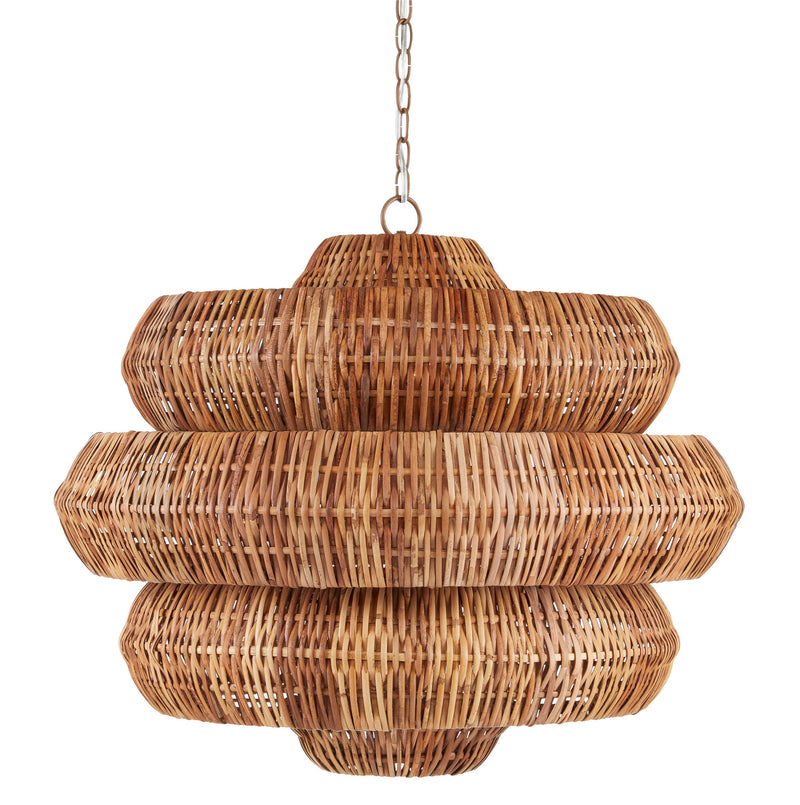 Currey and Company 9859 Nine Light Chandelier, Natural/Khaki