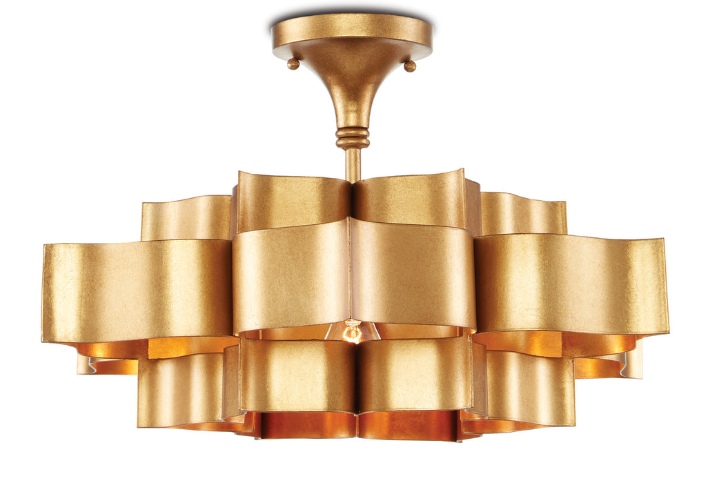 Currey and Company 9944 One Light Chandelier, Antique Gold Leaf