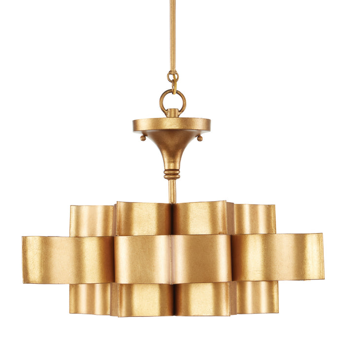 Currey and Company 9944 One Light Chandelier, Antique Gold Leaf