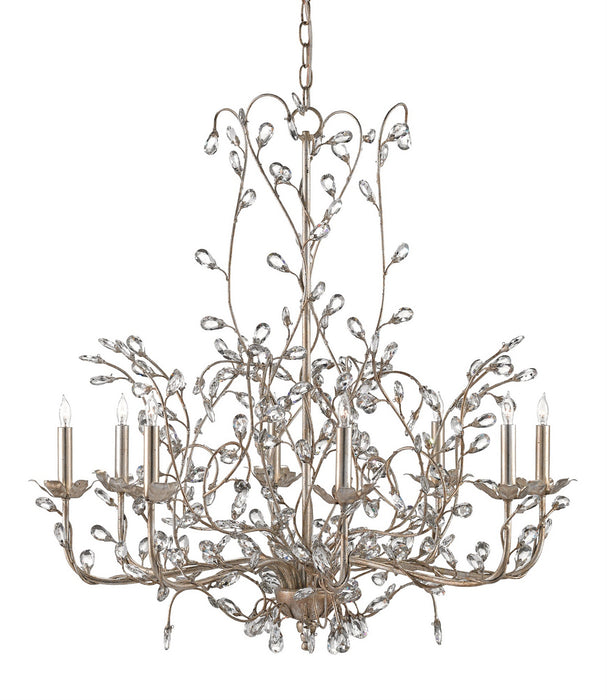 Currey and Company 9975 Eight Light Chandelier, Silver Granello