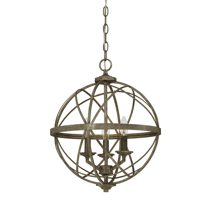 Millennium 2283-AS Three Light Pendant, Antique Silver