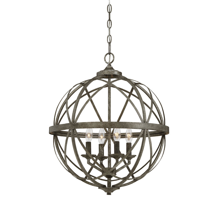 Millennium 2284-AS Four Light Pendant, Antique Silver