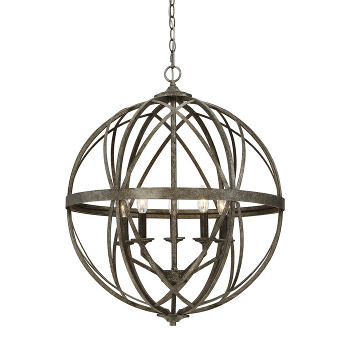 Millennium 2285-AS Five Light Pendant, Antique Silver