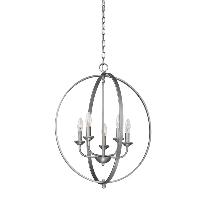 Millennium 3035-BPW Five Light Pendant, Brushed Pewter