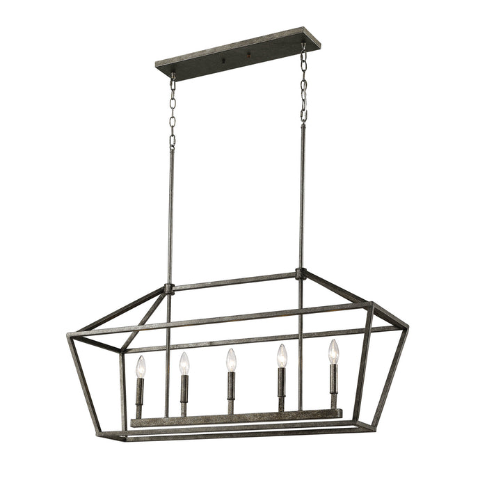 Millennium 3245-AS Five Light Pendant, Antique Silver